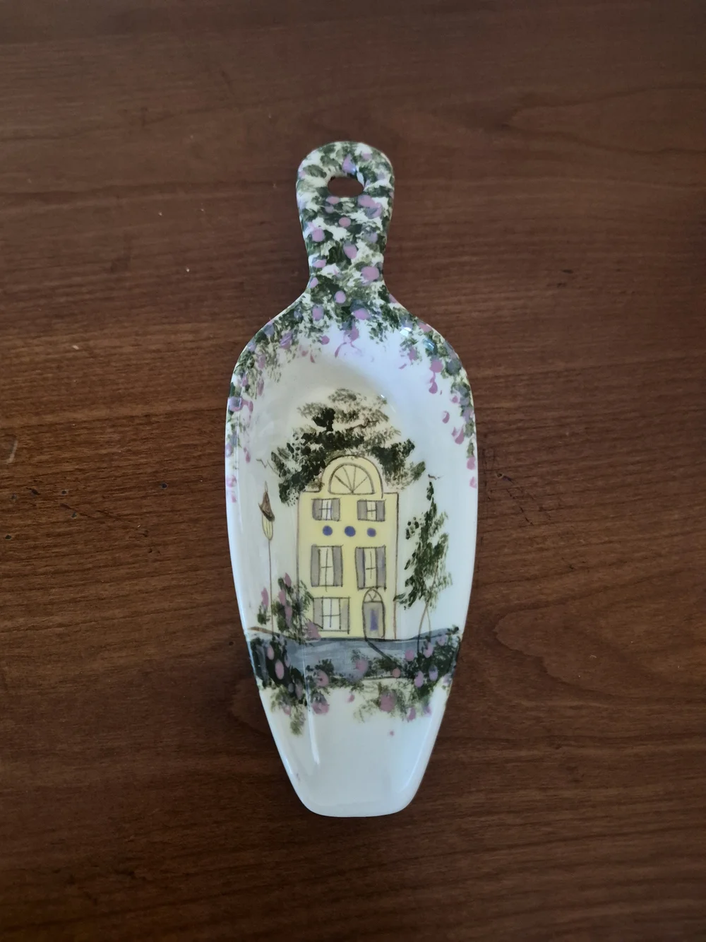 Rainbow Row Yellow Floral Ice Or Sugar Spoon  Designed By Marie Gleaton 11/92